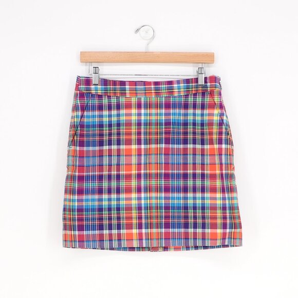 NWT RALPH LAUREN GOLF Plaid Mini Skort Colorful Purple Performance Size 4 - Picture 1 of 7